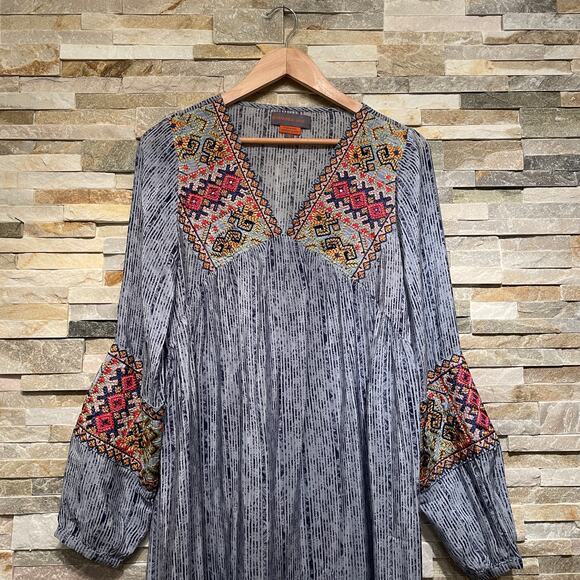 Bhanuni by Jyoti Embroidered Dress | Boho Peasant Style, Silky Viscose NWOT, S - Picture 8 of 8